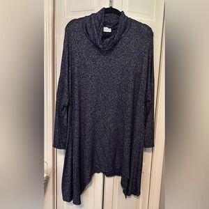Janette Plus Navy Blue Tunic Top